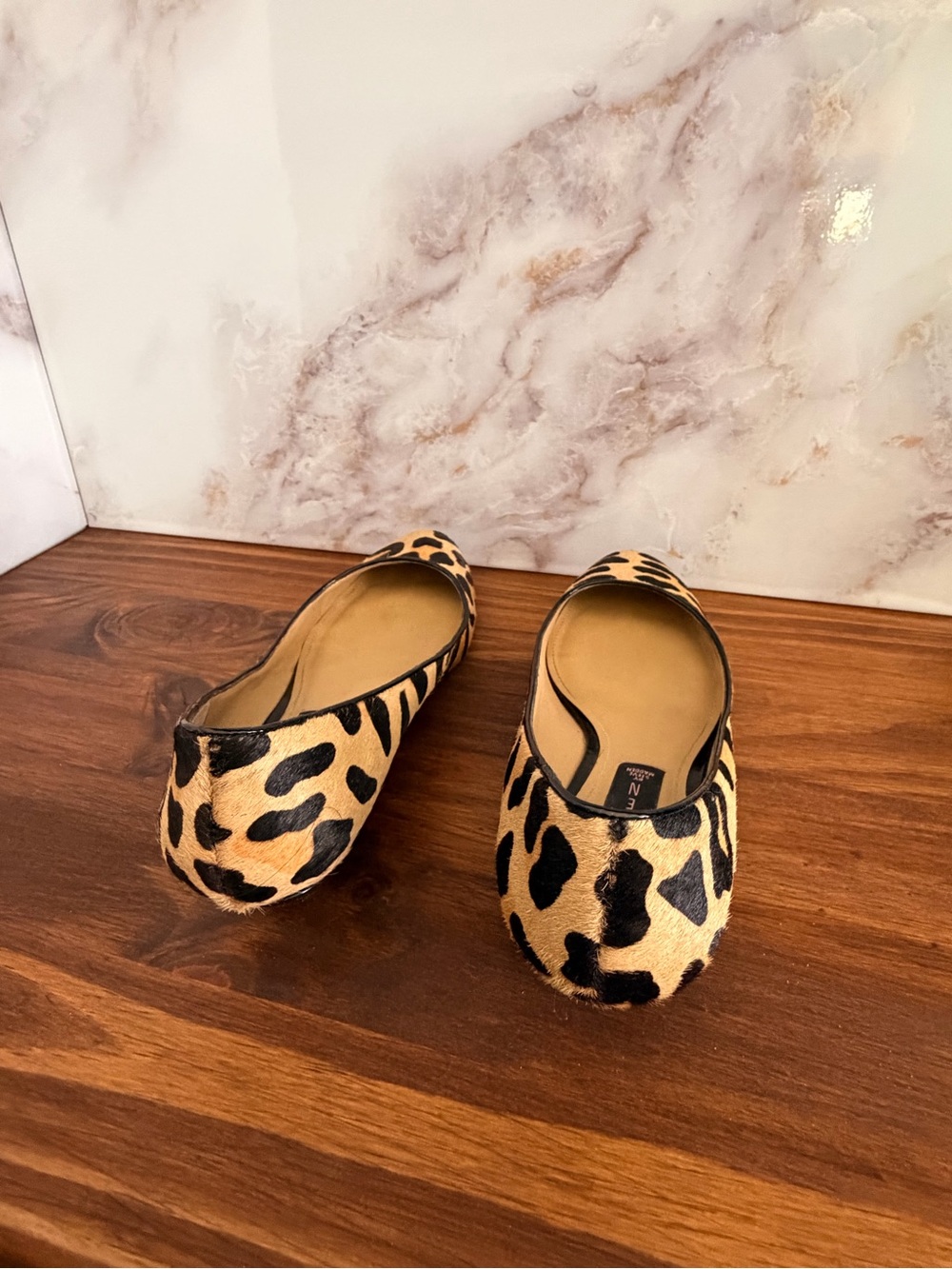 Leopard print Ballet wedge in Tan and Black - Picture 6 of 7